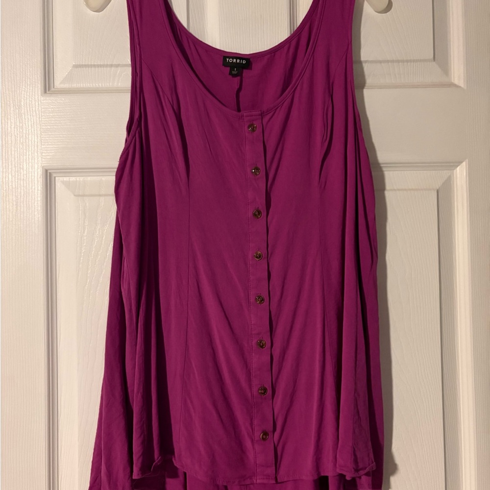 Torrid Purple Fit & Flare Sleeveless Tank Top Size 1  14-16